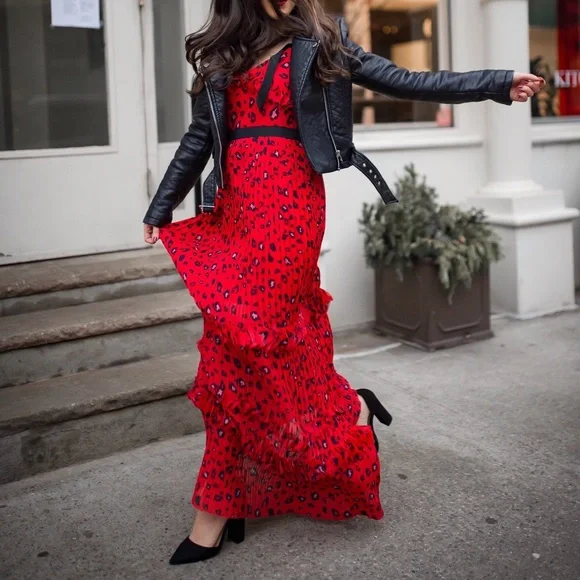 open lace back dress Poppy Dream Maxi Dress Red main image 0